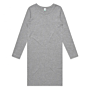 Women's Regular Fit Scoop Neck Mid-Length Light Grey 150 Gsm 100% Organic Combed Cotton L/S Dress