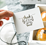 Exquisite Gilded Printed Greeting Christmas Cards Thank You Flower Greeting Card