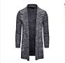 Men's Knit Long Cardigan Open Front Knitted Cape Sweater with Pocket