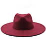 Fall Luxury Fashionable Unisex 9.5Cm Big Wide Flat Brim Hat Women Wooly Felt Fedora Hats for Party Outdoor Activity Festival