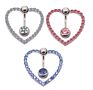 Love Heart Reverse Belly Button Rings Bar Silver Color Plated Surgical Piercing Body Jewelry for Women Cz Navel Piercing