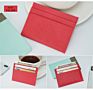 Free Sample Tiding Women Color Saffiano Leather Card Holder Slim Credit Cardholder Wallet