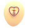 Love Heart Reverse Belly Button Rings Bar Silver Color Plated Surgical Piercing Body Jewelry for Women Cz Navel Piercing