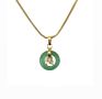 Luxury Jewelry Peace Buckle Pendant Colorful Jade round Pendant Peace Sign Charms Necklace Women Charm