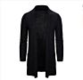 Men's Knit Long Cardigan Open Front Knitted Cape Sweater with Pocket