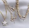 Chains 18K Gold Plated Rock Choker Lock Necklace Punk Gold Chunky Chain Mujer Star Clasp Charms Pendant Choker Necklace