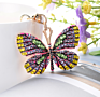 Crystal Butterfly Keychain Full Rhinestone Key Chain for Women Girl Car Handbag Bag Charm Pendant Key Ring