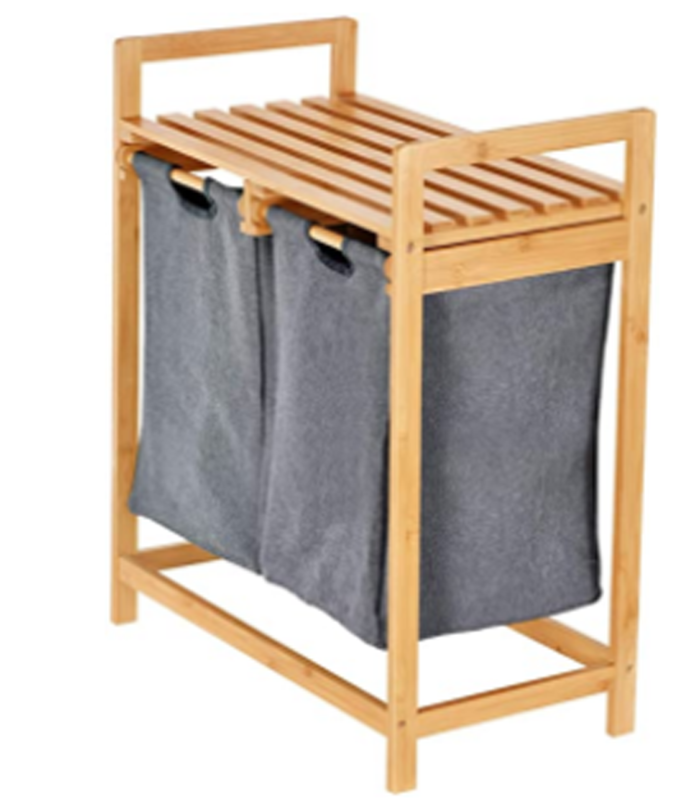 Wholesale and Private Label Bamboo Laundry Hamper with Dual
