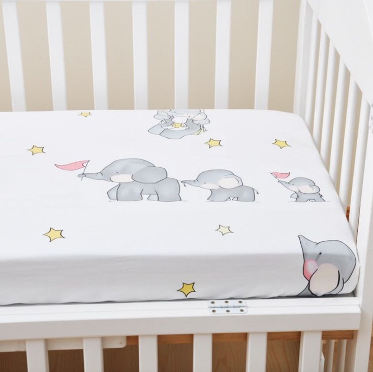 Guava Lotus Travel Crib Fitted Sheet with Name Grow Wild Crib Sheet Cotton Standard Crib Toddler Sheets