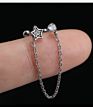 Nuoro Hip Hop Cross Heart Star Chain Cartilage Double Stud Earrings for Women Man Stainless Steel Ear Helix Piercing Jewelry