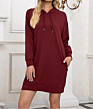 Women Kangaroo Pocket Hoodie Dress Long Sleeved Women Plain Hoodie Dress Women