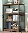 Hotsale Book Shelf Iron Bookshelf Wood Bookcase Living Room Book Rack Bookcases Black White
