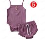 Baby Ribbed Set Sleeveless Vest Rompers + Shorts 2Pcs Outfit Solid Color