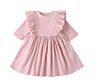 Customized Ruffle Sleeve Design Ladies Girl Solid Cotton Twirl Casual Elegant Baby Girl Casual Wear Casual Dresses