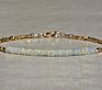 Matte Beads Bracelet Opal Beaded October Birthstone Gemstone Bracelet Electroplated Real Gold Jewelry Bracelet