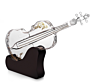 Glass Violin Decanter Mahogany Base - 1000 Ml Glass Decanter for Whiskey/Spirits/Wine