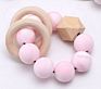 Macrame Teether Ring Silicone Teething Baby Silicone Rattle Teether