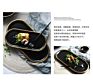 Nordic Black Ceramic Marble Tray Dessert Oval Plates with Gold