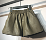 Girls' High Waist Pu Shorts Autumn and Trend Loose Leather Pants Outer Shorts