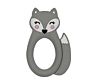 Bpa Free Food Grade Baby Rubber Chewing Ring Fox Shape Sensory Silicone Baby Teether Ring