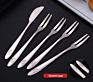 Gold/Silver 2-Tine Appetizer Dessert Forks Salad Cake Cocktail Tasting Forks and Knife Tableware for Party Banquet Birthday Wed
