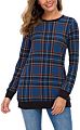 Women Plaid Top Stylish Long Sleeve Buffalo Plaid Blouse Top Casual Comfy Checkered Shirt Color Block Sweatshirt Dropshipping