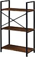 In Stock Rustic 3 Tier Wood Bookshelf with Storage Bookcase Living Room Kitchen