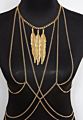 Design Gold Lacework Shape Back Body Chain Necklace