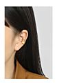 925 Sterling Silver Simple Plain Link Chain Ear Cuff Earrings with Gold Plated Jewelry