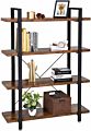 Vasagle Living Room Bedroom Storage Rack Standing Shelf Easy Assembly Office Industrial Bookshelf 4-Layer Stable Bookcase