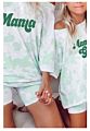 Family Matching Pajama Casual Mothers Day Clothes Two Piece Tshirt + Shorts Pjs Set Mommy and Me Loungewear
