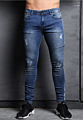 Side Stripe Jeans Men Ripped Skinny Stripe Denim Jeans for Men