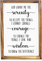 Christian Prayers Serenity Courage Wisdom Sign Christian Wall Art Wood Frame Decor Sign