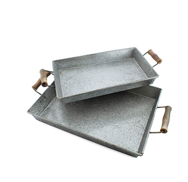 Galvanized Farmhouse Trays Set of 2