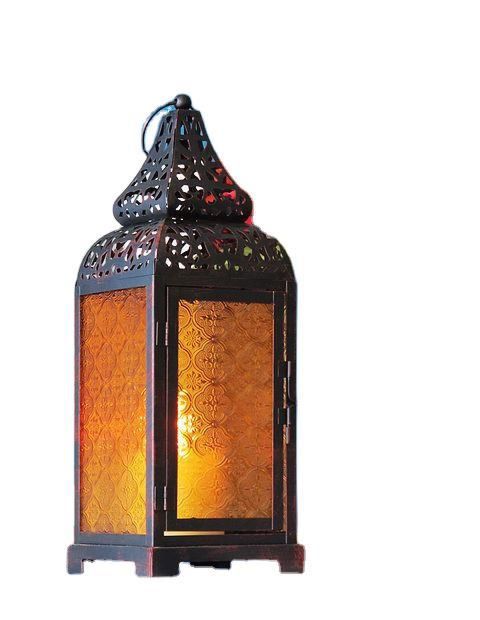 Bronze Moroccan Wrought Iron Lantern Candle Holder