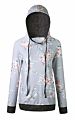 Women Hoodies Tops Floral Printed Long Sleeve Pocket Drawstring Sweatshirt with Pocket Jacket Hooded Tracksuit E0552