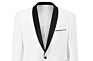 Whiter Fabric Blazer Is Tailored for Men's Leisure with Long Sleeves