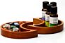 Crescent Moon Trinket Rings Jewelry Dish Walnut Wood Decor Holder Tray for Crystal Display Essential Oils