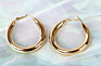 Stainless Steel Jewelry Earrings Gold Hoop Simple Big Circle Earrings C Hollow Earrings Minimalist