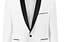 Whiter Fabric Blazer Is Tailored for Men's Leisure with Long Sleeves