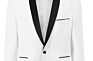 Whiter Fabric Blazer Is Tailored for Men's Leisure with Long Sleeves
