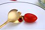 2Pcs Wholesales Creative Gold Stainless Steel Unique Serving Spoon Fork Scoop Salad Tableware Sets