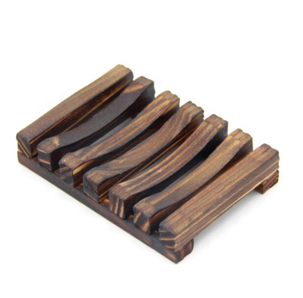 Bathroom Natural Portable Bamboo Wooden Soap Dish with Eco Friendly