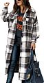 Women's Vintage Plaid Flannel Brushed Wool Blend Button down Shacket Shirts