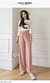 The Ice Silk Wide-Leg Pants High Waist Drape Loose Straight Leg Thinner Straps Mopping Pants