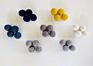 Felt Flowers | Mixed Set of Gray, White, Mustard and Navy Billy Buttons | 9" or 18" Bouquet of Felt Craspedia | Wool Felt Pom Po