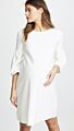 White Ruffled Flared Sleeve Casual Maternity Women Dress