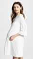 White Ruffled Flared Sleeve Casual Maternity Women Dress