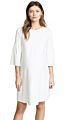White Ruffled Flared Sleeve Casual Maternity Women Dress