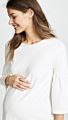White Ruffled Flared Sleeve Casual Maternity Women Dress